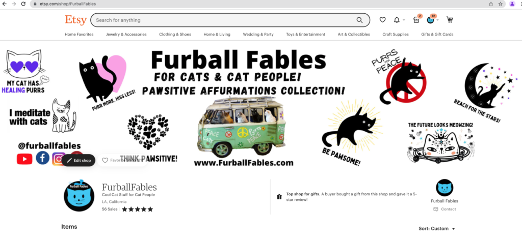 Furball Fables Etsy shop